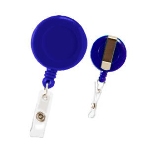 Porta Crachá Retrátil Roller Clip Azul Leitoso 10 Unidades