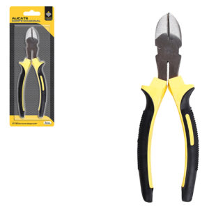 Tipo de alicate: Diagonal Material do punho: Plástico Comprimento da mandíbula: 150 mm Alicate De Corte Diagonal, Feito em Aço com Acabamento Niquelado Comprimento: 6" (16 cm) Cabo Emborrachado Alta Durabilidade e Resistência Para cortar fios e cabos com cortes rentes.