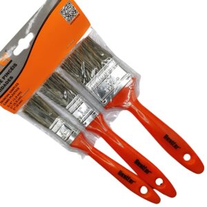 Kit de pincéis BestFer com cerdas totalmente macias facilitando a sua pintura; Ideal para tintas à base de água, verniz ou esmalte. Podem ser usado em madeiras, metais, alvenarias e outros O kit contem: - 1 Pincel 1,9 cm - 1 Pincel 2,5 cm - 1 Pincel 5 cm Perfeito para o seu dia a dia com cabo de plástico possuindo uma curva perfeita para facilitar o controle do pincel.