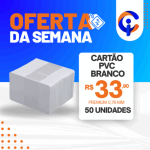 Cartão Pvc Branco Para Crachá 54 X 86mm 0,76mm 50 Unidade
